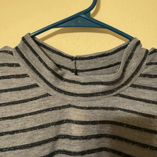Wild Fable Gray and Black Striped Top - Image 4