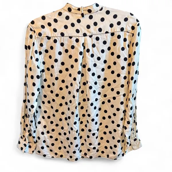 Zara white and black polkadot blouse - Image 2
