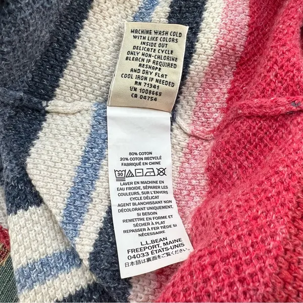 LL Bean Women’s Striped Cotton Sweater Multicolored Size Small Blue, Pink, Cream - Image 6