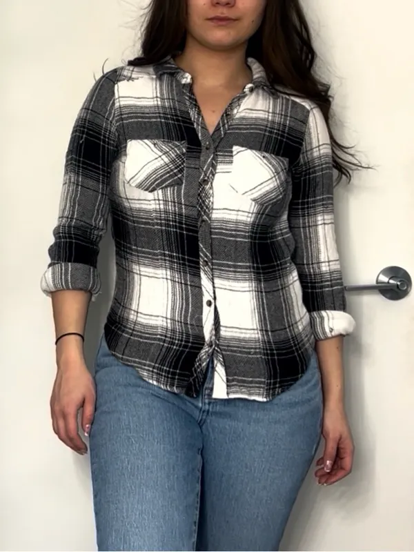 Black and White Plaid Top - Image 6