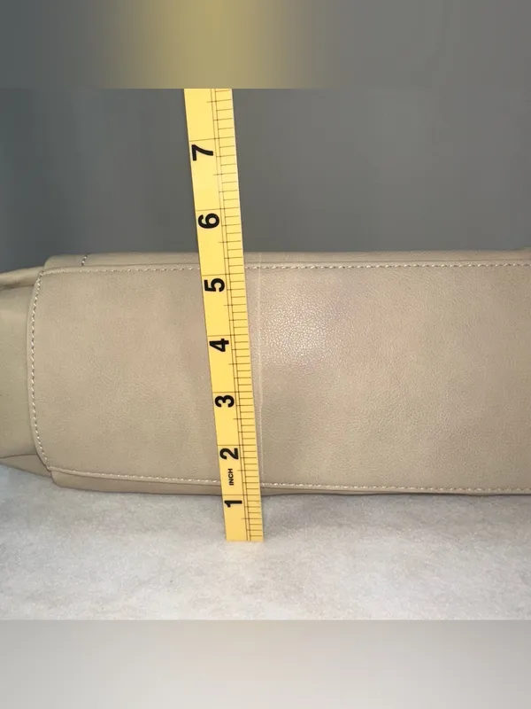 Frye And Co. Aurora Hobo Shoulder Bag Crossbody Strap Cream Whipstitch Pockets - Image 14