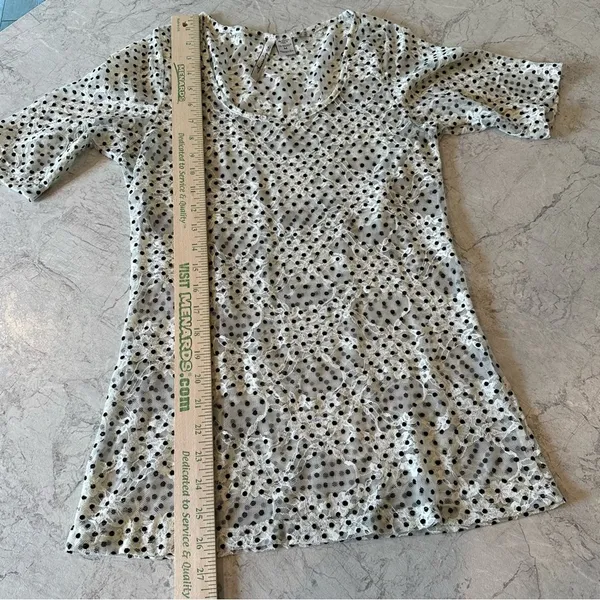 Women's Juniors American Rag Cie Sheer Embroidered‎ Polka Dot Top Size Medium - Image 4