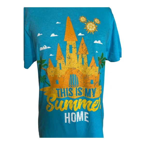 Disney Parks This‎ Is My Summer Home Castle T Shirt Small Blue Graphic Tee - Image 2