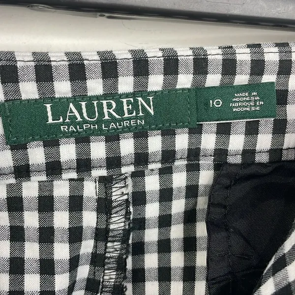 Lauren Ralph Lauren pants Black white Check Gingham print Size 10 - Image 5