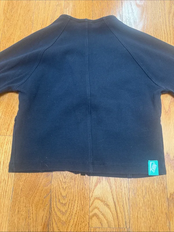🍎Nike Black Cropped Zip Jacket with Teal Swoosh - Image 7