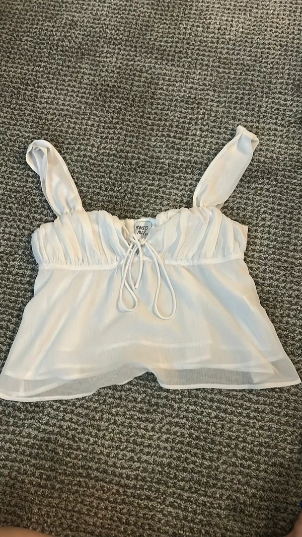 Princess Polly White Flowy Tank  - Image 2
