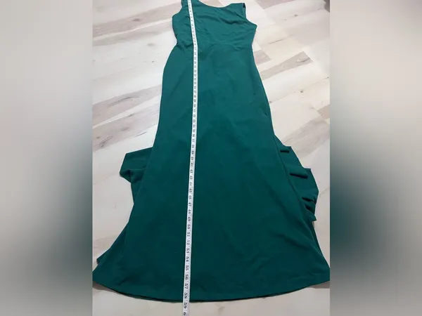 Lulus NWT Women XL Emerald Exquisite Refinement Backless Bow Ruffled Maxi Dress - Image 10