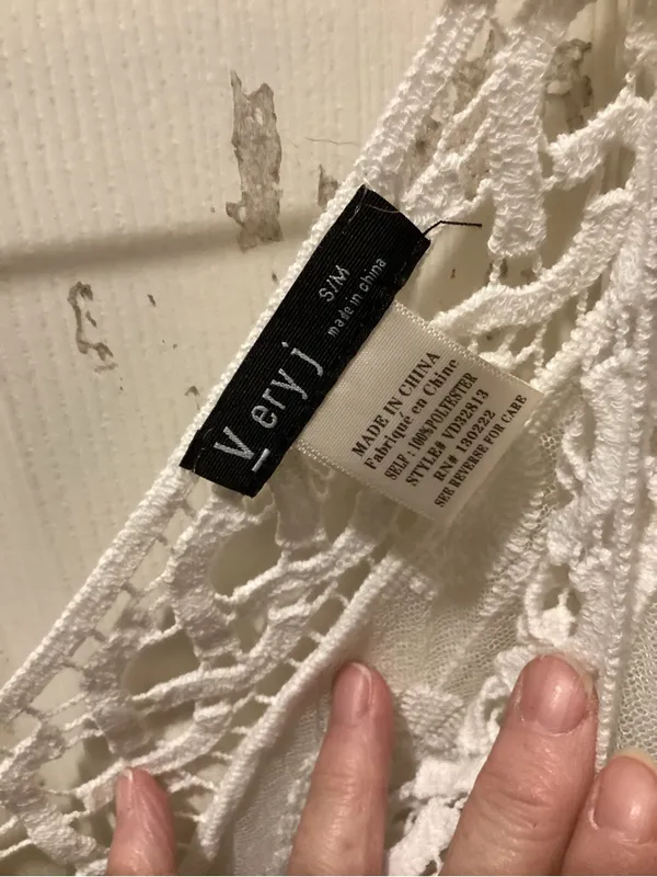 Very J White Crochet Lace Long Sleeve Dress - Image 3