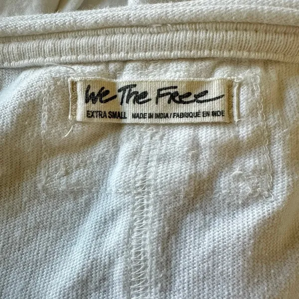 XS Tee T-Shirt Top Puff Balloon Sleeve Cropped White We The Free People Tee - Image 4