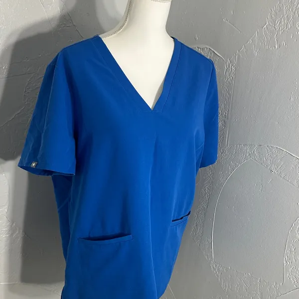 FIGS Royal Blue Scrub Top – Premium Medical Uniform with V-Neck. - Image 3