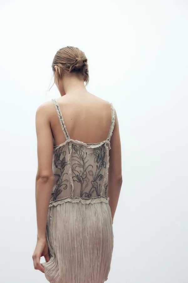 Zara Elegant Sheer Embroidered Dress lingerie limited collection boho style - Image 7