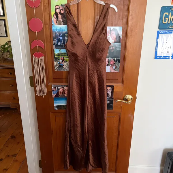 ASOS Brown Satin Dress - Image 2