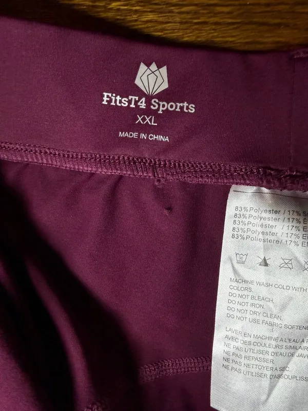 FitsT4 Sports Women's Riding Tights, Plum, XXL, Full Grip Leggings - Image 5