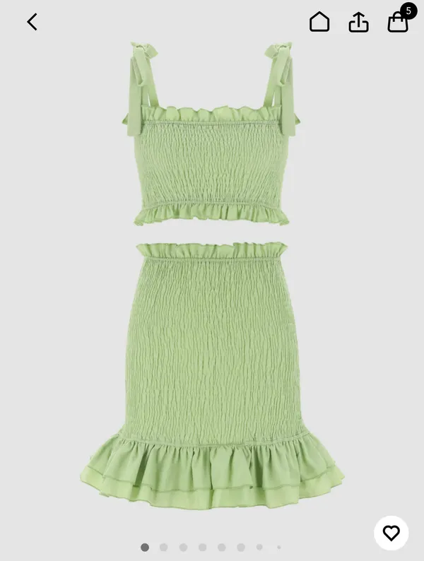 Cider Green Mini Skirt Set - Image 2