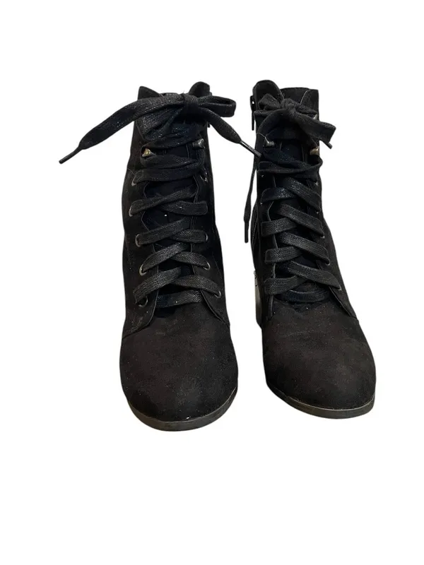 Target Black Lace-Up Block Heel Boots - Image 3