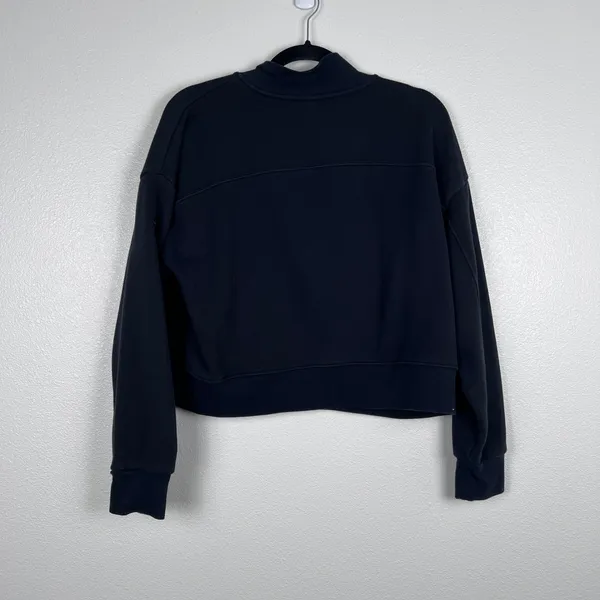 Fabletics Womens Cropped 1/4 Zip Pullover‎ Black Sweatshirt LS2149972-0001 Sz M - Image 6