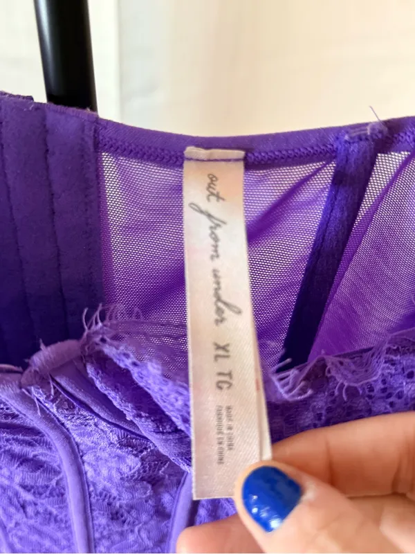 Urban Outfitters Out From Under Lace Purple Underwire Corset Top Bustier Coquett - Image 6