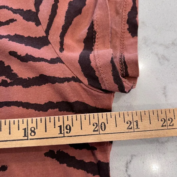 HM‎ Basics Womens Large Tiger Print Cotton Short Sleeve Tee Terracotta Black L - Image 7