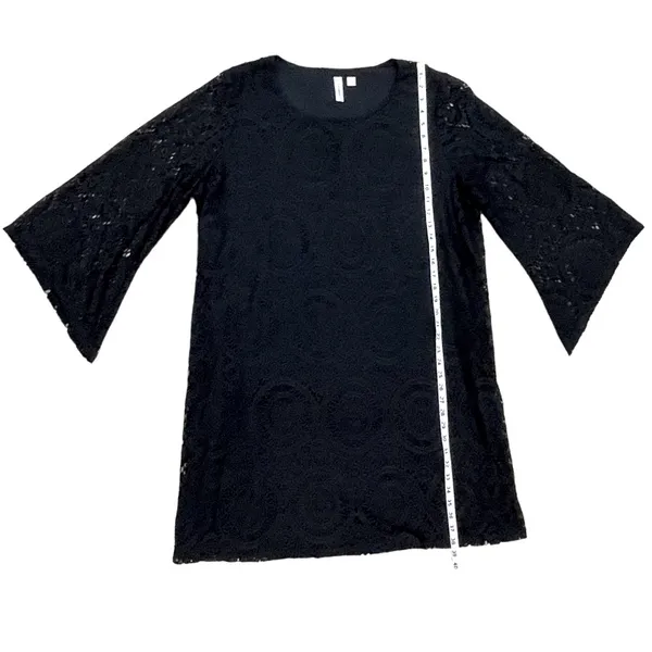 Tacera Black Knit Lace Dress Three-Quarter Sleeved - Image 3