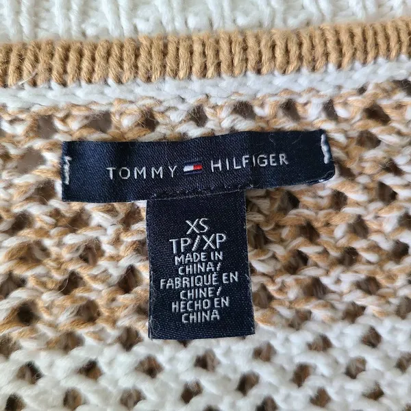 Tommy Hilfiger Knit‎ Crochet Striped Top Size XS - Image 3