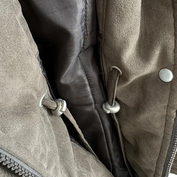 Croft‎ & Barrow Brown Full Zip Soft Faux Suede Mock Neck Jacket Pockets Size L - Image 6