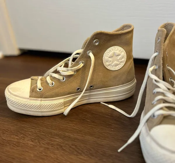 Brown Suede Platform Converse - Image 2