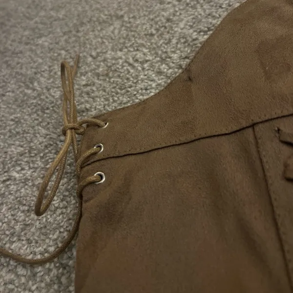 Brown Faux Suede Wide Calf Over Knee-High Women's Boots - Image 2