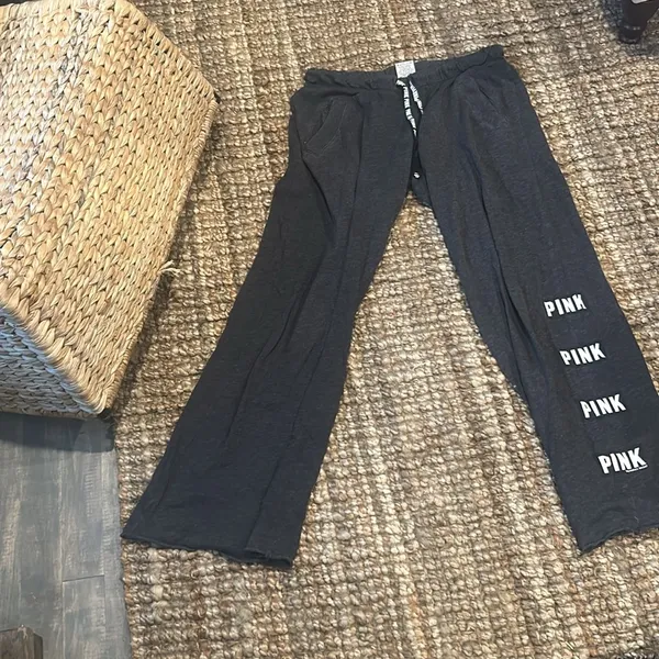 Pink Victoria’s Secret Grey Lounge Pants Size XS - Image 2