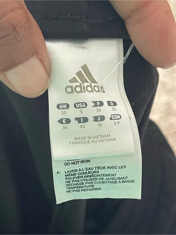 ADIDAS Black Track Pants with Light Blue Stripes Sz S - Image 11