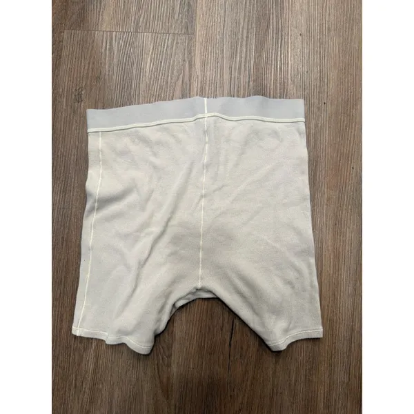 SKIMS Cotton Rib Boxer High Waisted‎ Ribbed Lounge Shorts Bone Grey Large - Image 2