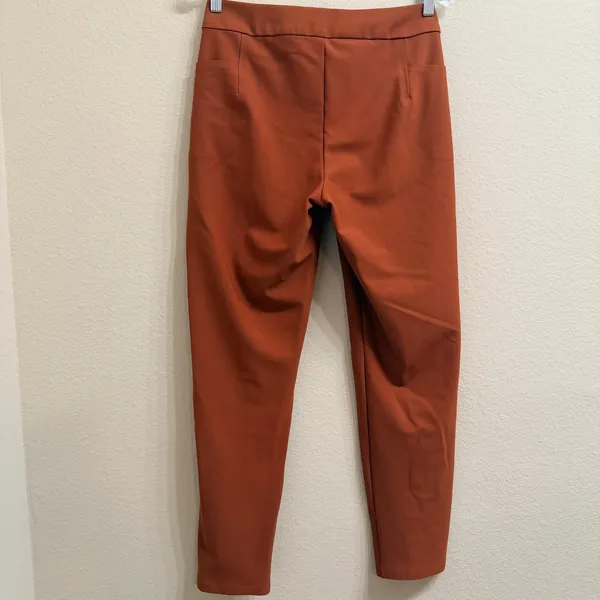 Athleta Stellar Skinny Trouser Size 6 Ancient Mahogany Zip Pockets Luxe Fabric - Image 2