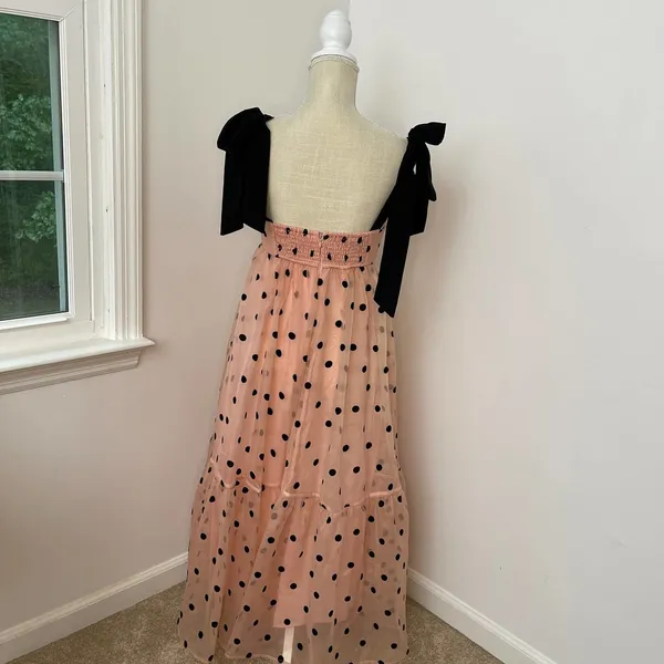 Pink and Black Polka Dot Dress with Bows - Boutique Brand NEW - Small - Image 3