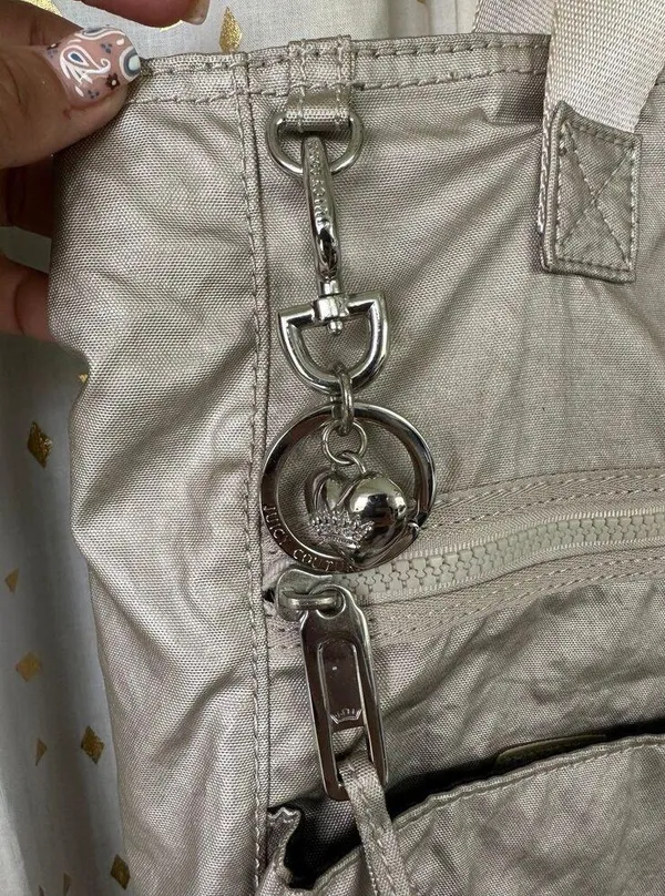 Juicy Couture Metallic 8 Compartment Medium Tote Shoulder Bag With Charm - Image 5