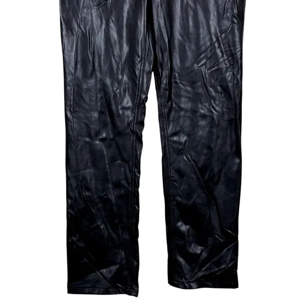 Abercrombie & Fitch 90s Straight Ultra High Rise Faux Leather Pants Black Size 6 - Image 4