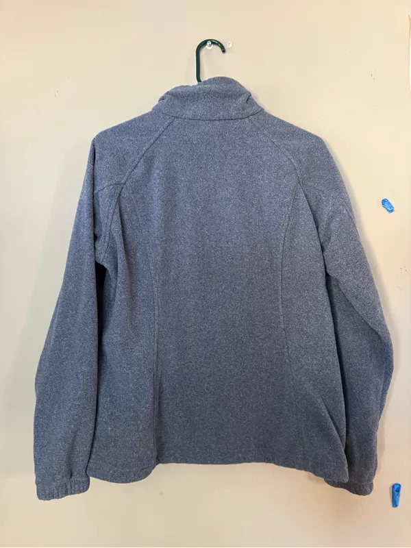 Columbia Gray Zip-Up Fleece Jacket lg - Image 2