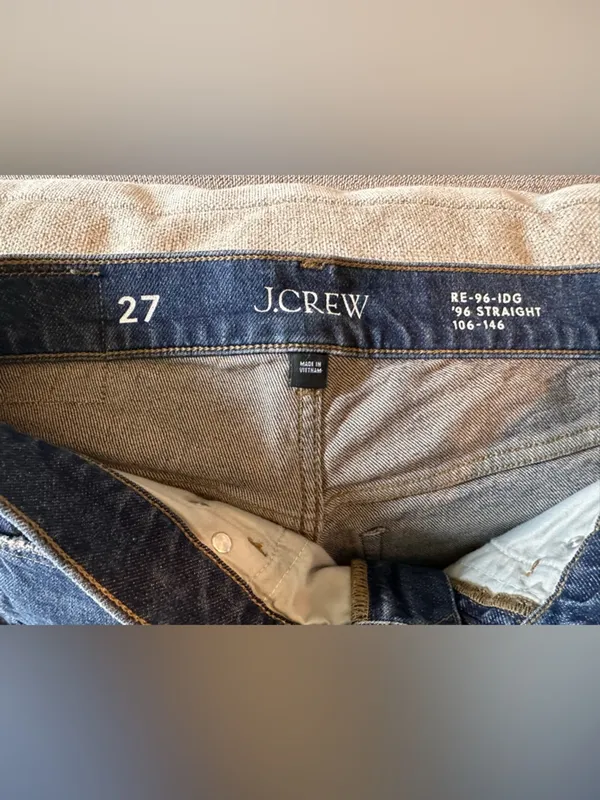 J. Crew 1996 Straight Leg Jeans Dark Wash Blue Denim Size 27 NWOT - Image 4