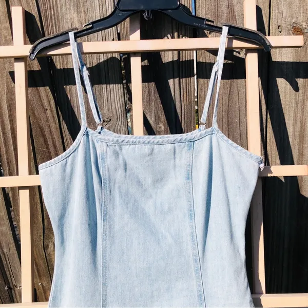 Indigo Rein NEW Light Wash Blue Denim Maxi Dress Size Medium - Image 4
