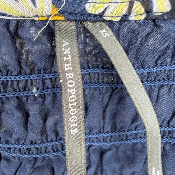 Anthropologie Daisy Midi Dress Women XS Navy Tiered Boho Romantic Cottagecore - Image 5