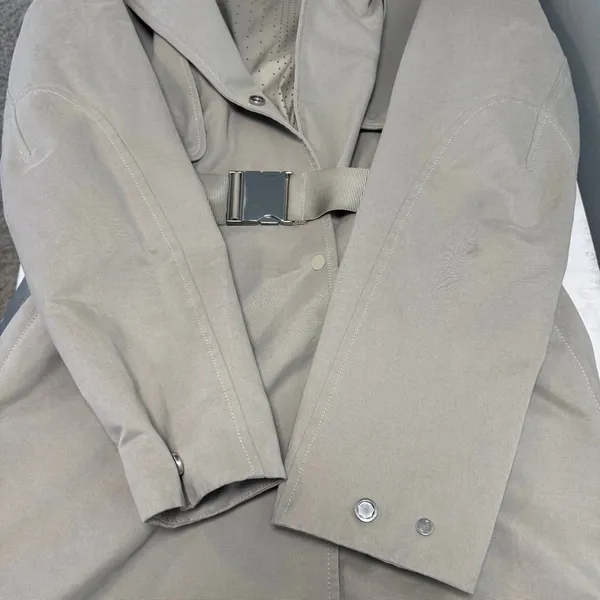 Lululemon Always There Trench Coat Size 6 Raw Linen Raincoat - Image 6
