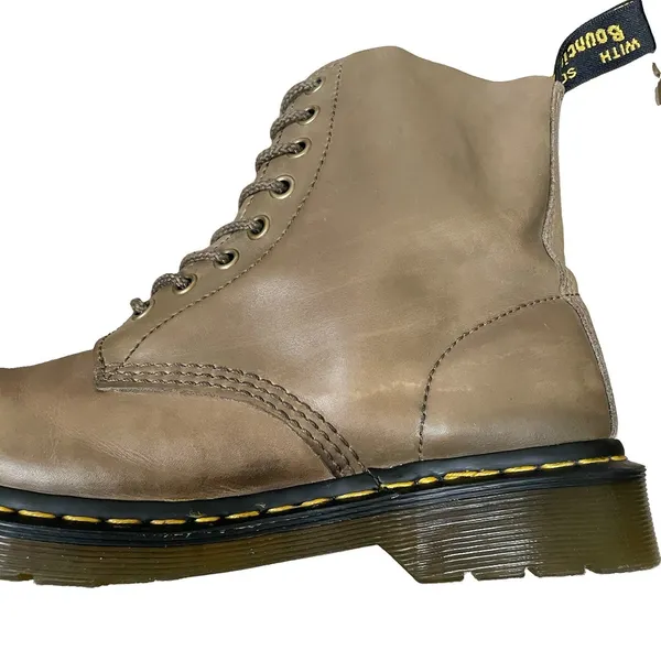 Dr. Martens Taupe Combat Boots 1460 Pascal Leather 8 Eye Women's US‎ 10 UK8 READ - Image 7