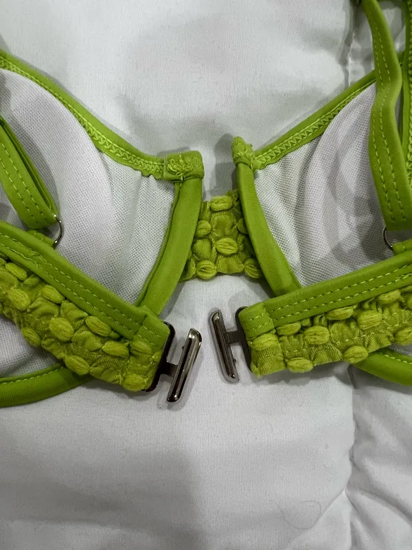 Green Textured Bikini Set Size Small - Image 5