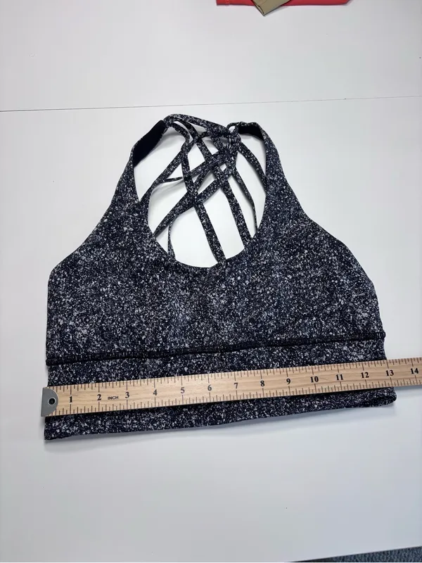 lululemon athletica Black Speckled Free to Be Me Multi-Strap Sports Bra NWOT Sz8 - Image 4