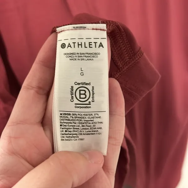 Athleta Maroon Wrap Back Soft Cozy Shirt Size Large - Image 4