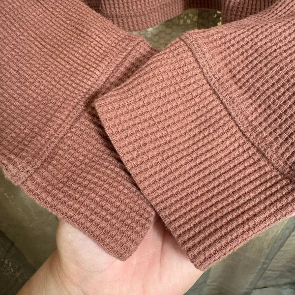 Abercrombie & Fitch‎ Cozy Waffle Sweater Cowl Neck Burnt Orange Large - Image 6