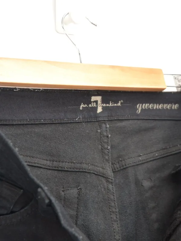 7 For All Mankind Gwenevere Skinny Jeans Black Lake Mid Rise Stretch Womens 28 - Image 5