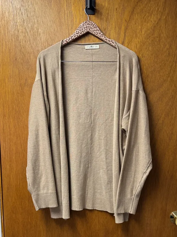 Natural Life Long Sleeve Open Knit Cardigan Sweater Tan L/XL Large/Extra Large - Image 10