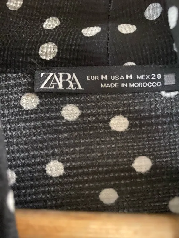 Zara Black and White Polka Dot Blouse  - Image 3