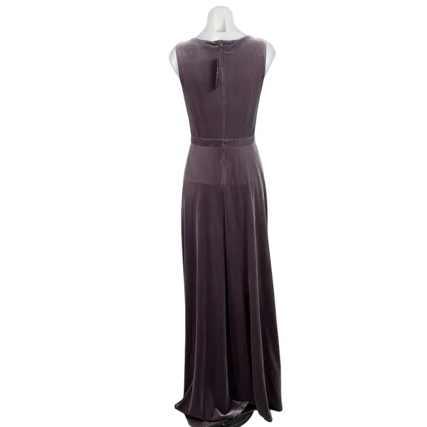 NEW Lulus Beautiful Night Dusty Purple Velvet Sleeveless Maxi Bridesmaid Dress S - Image 3