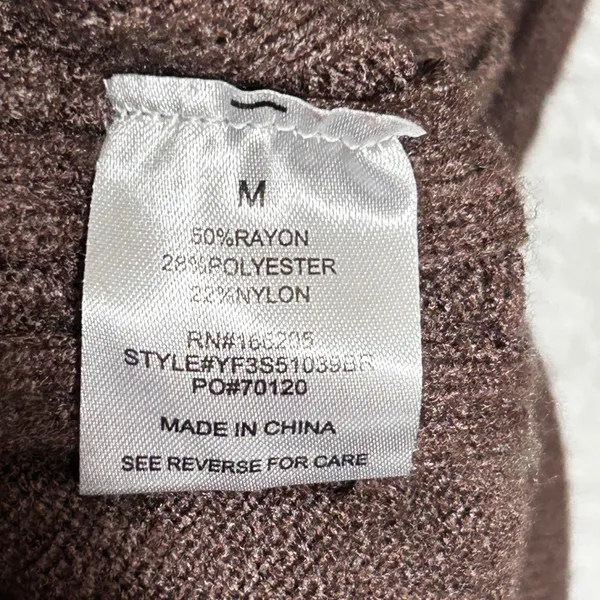 Lucky Brand Cottage Academia Sweater Dress M Brown Cable Knit Coastal Cowgirl - Image 6