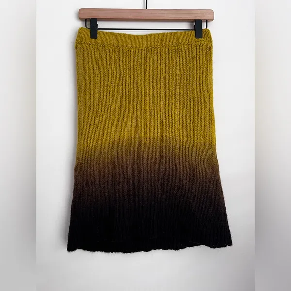 Free People Fade away skirt Wool Alpaca blend Ombre grannie elastic waist lined - Image 3